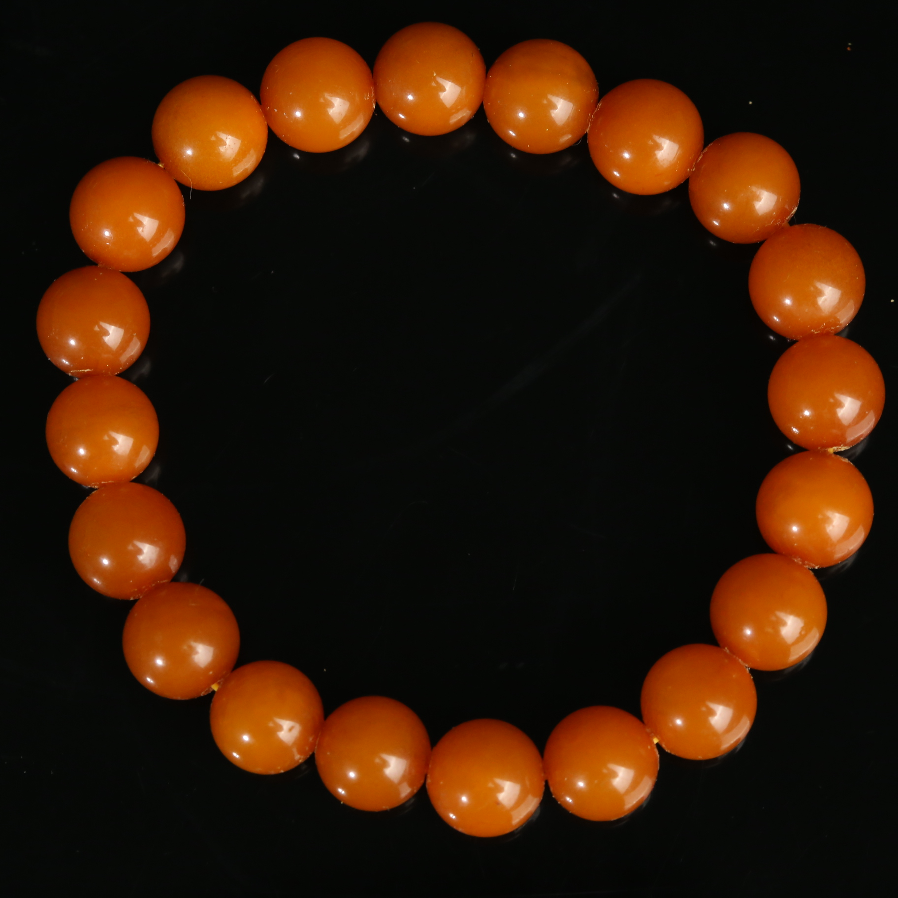 十九世纪蜜蜡圆珠手串【文物宝库】AJD2512051004