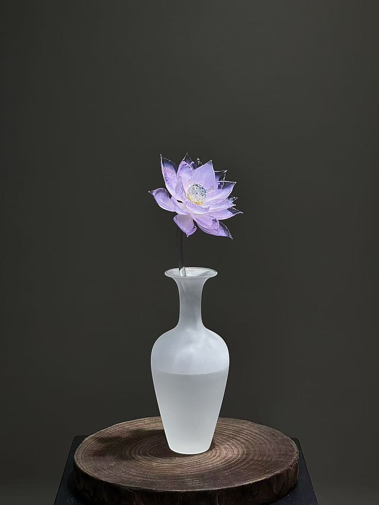 紫色琉璃莲花新中式风格适合家居客厅玄关装饰高级感高端礼品