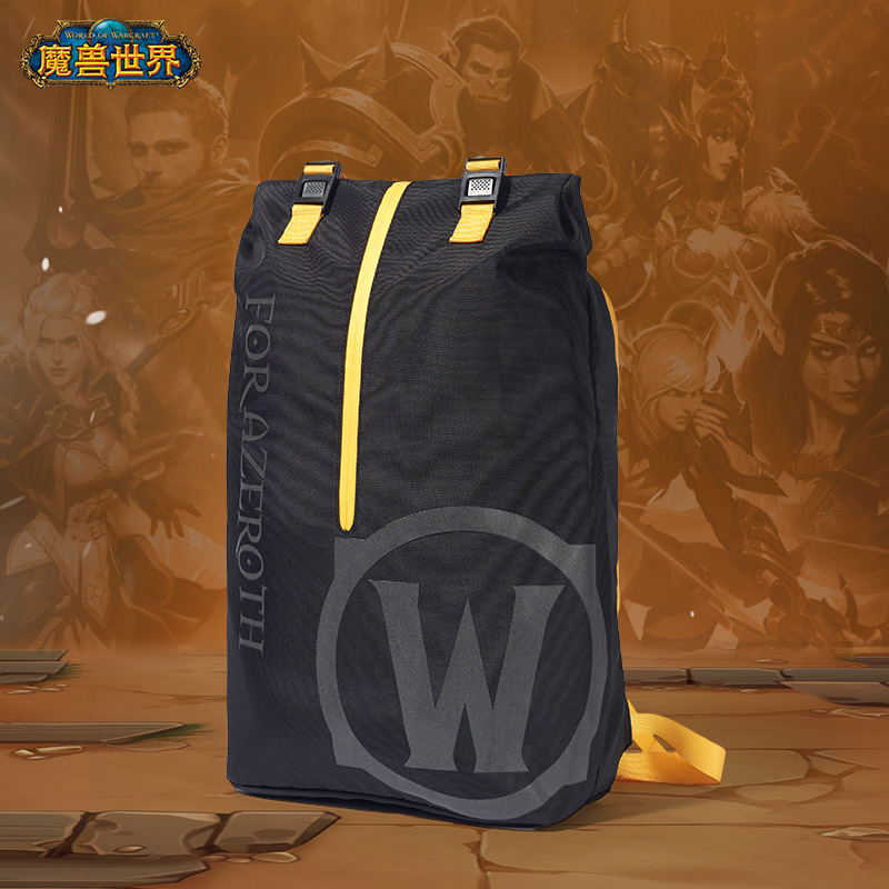 Blizzard暴雪官方游戏周边魔兽世界周边简约logo款户外休闲双肩包