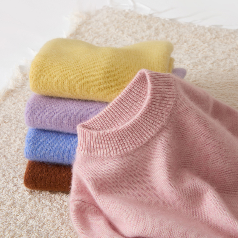 【山羊绒-加厚】儿童羊绒衫圆领半高领纯色保暖打底衫宽松长袖大码