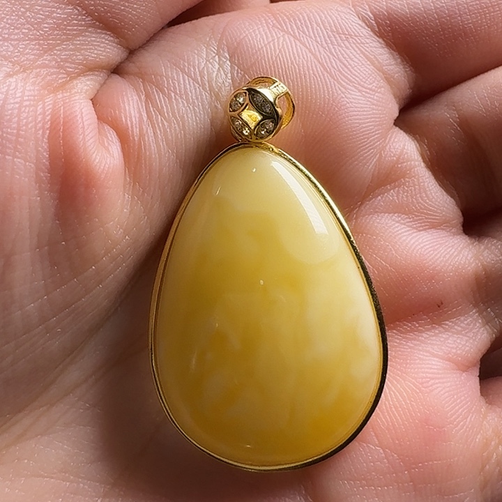 蜜蜡银S925镶嵌吊坠(不含链)吊坠