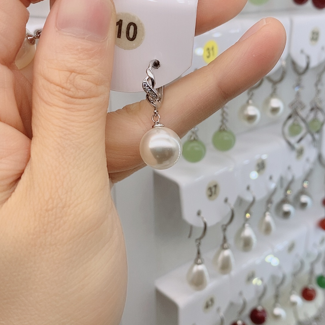 925银12毫米白贝珠