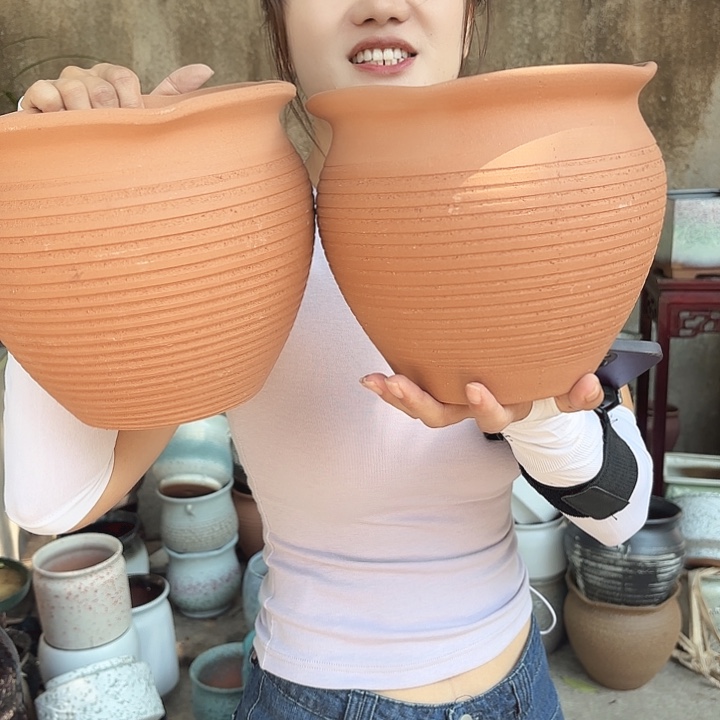 口径20高18两个红陶