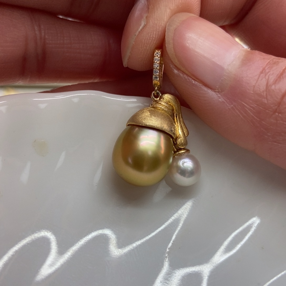 海水珍珠吊坠(不含链)银S925镶嵌