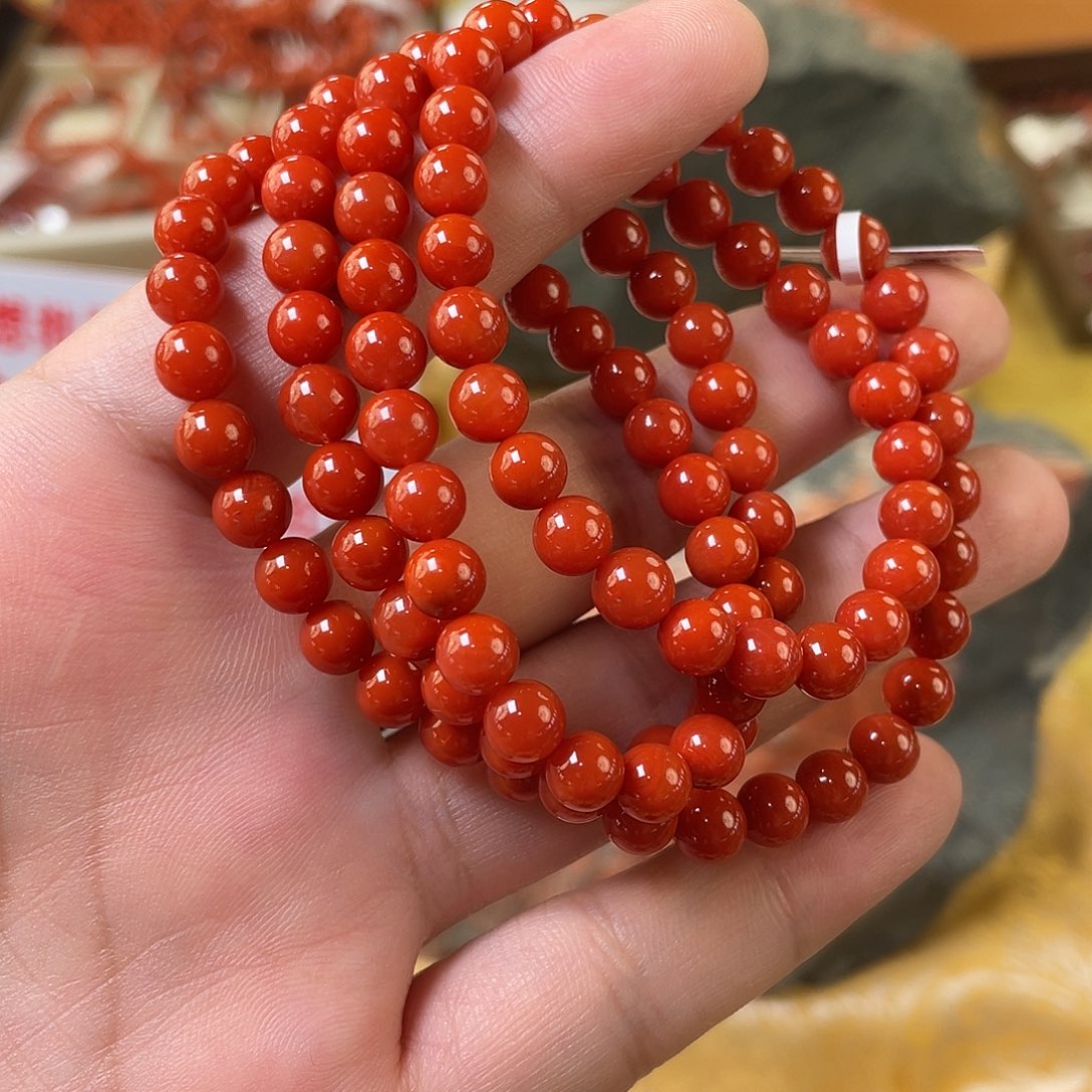 南红玛瑙未镶嵌手链6mm+