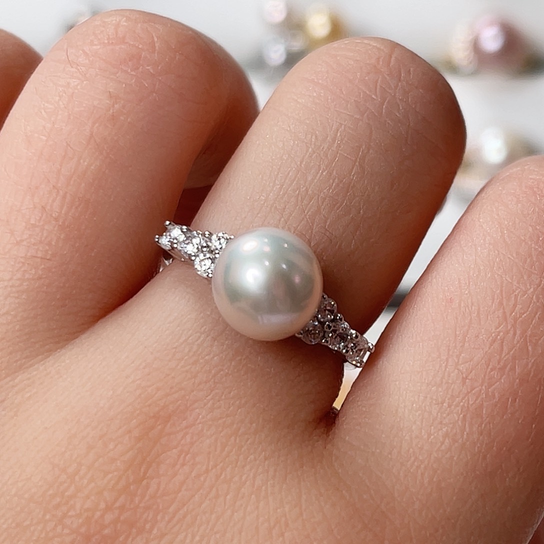 淡水珍珠戒指银S925镶嵌
