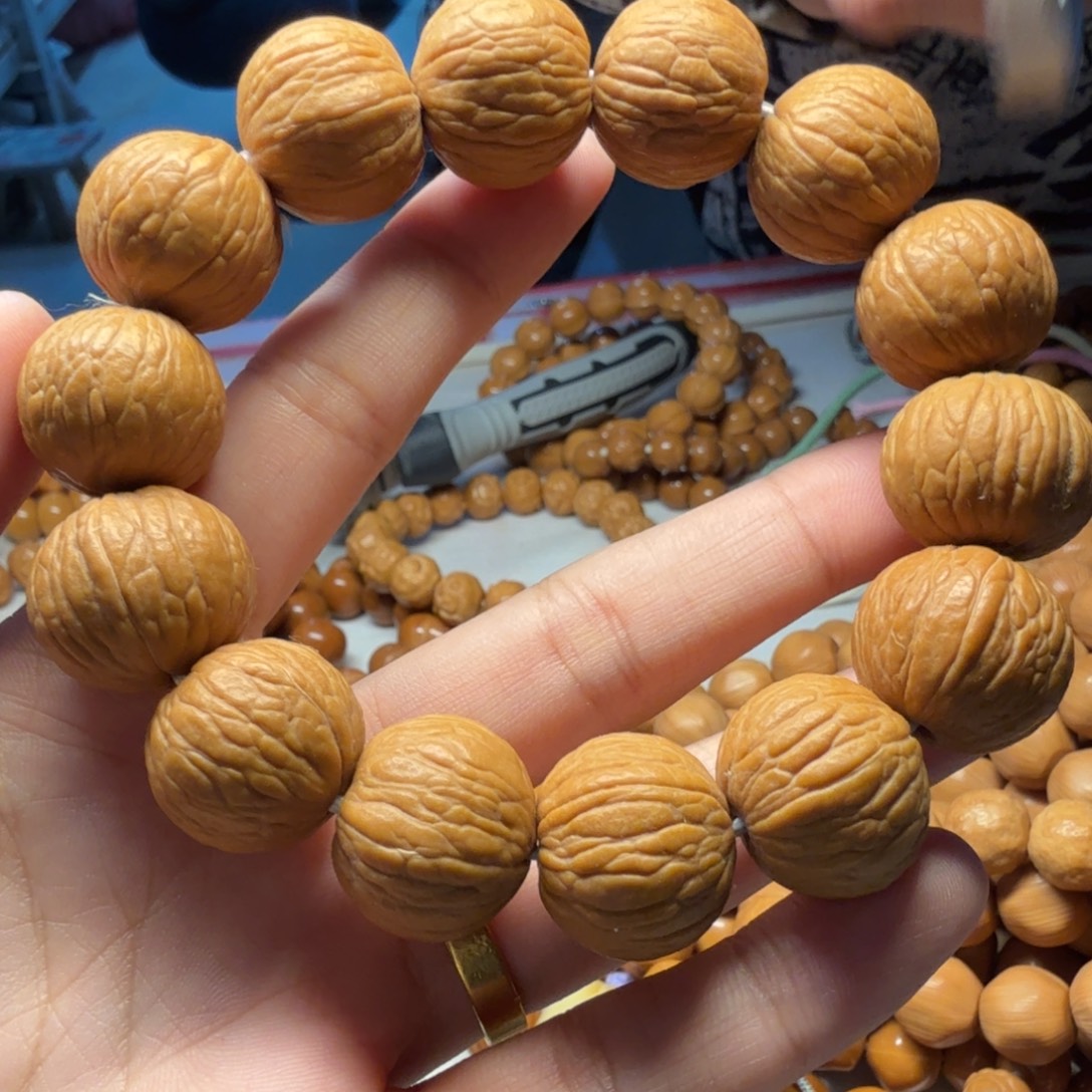 核桃手串/手链聚宝盆原皮19