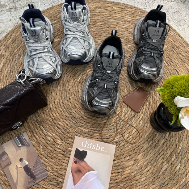 黑色酷煞厚底老爹鞋小个子增高复古老爹鞋女款2025新款运动鞋秋季