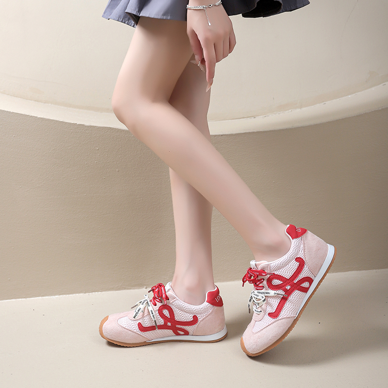 【福利款】德训鞋女2025新款夏季多巴胺休闲百搭透气网布软底运动鞋