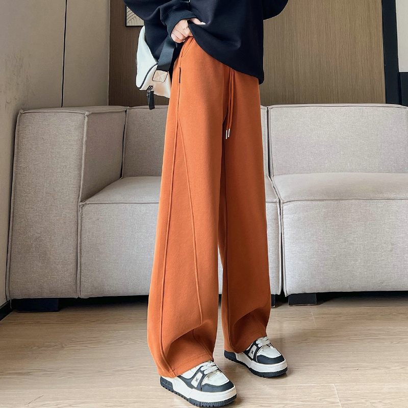 秋冬新款2025年百搭显瘦阔腿裤加绒加厚香蕉裤女高腰垂感宽松直筒