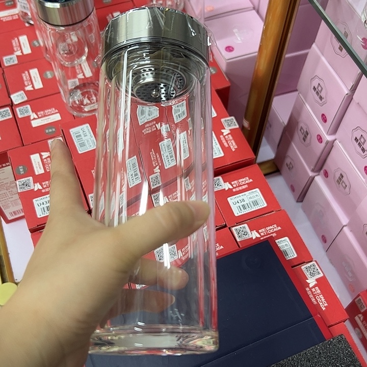 手工艺品琉璃本色双层玻璃杯3601029