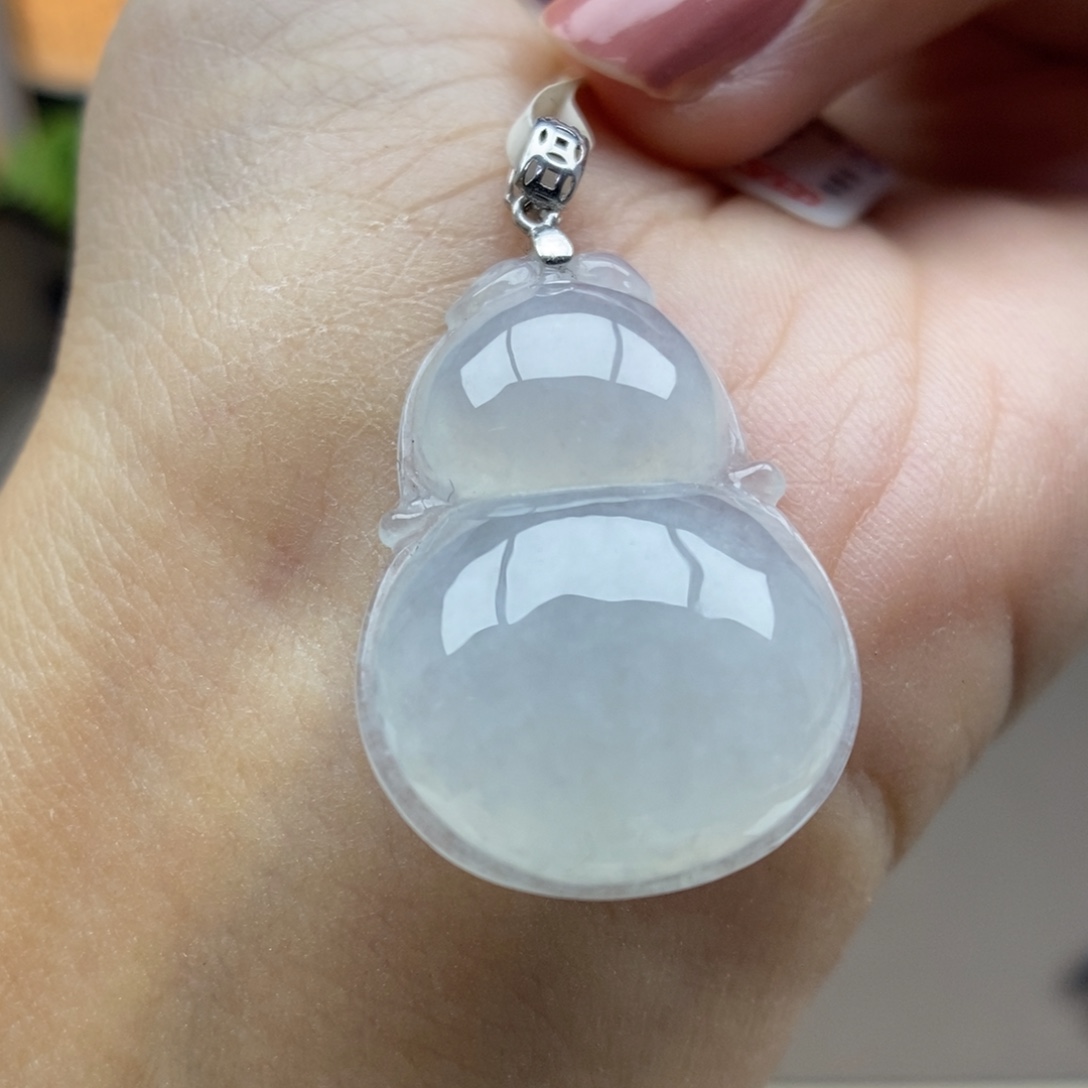 翡翠18K金镶嵌颈饰吊坠37