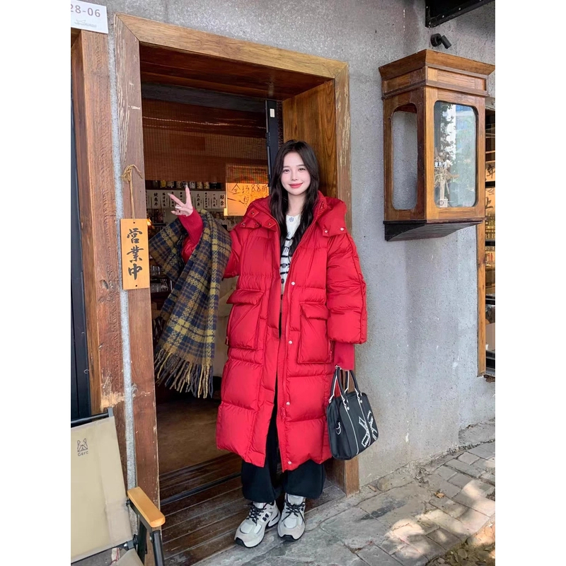 【国内版本】羽绒服女冬日恋百搭连帽韩版加厚过膝时尚休闲