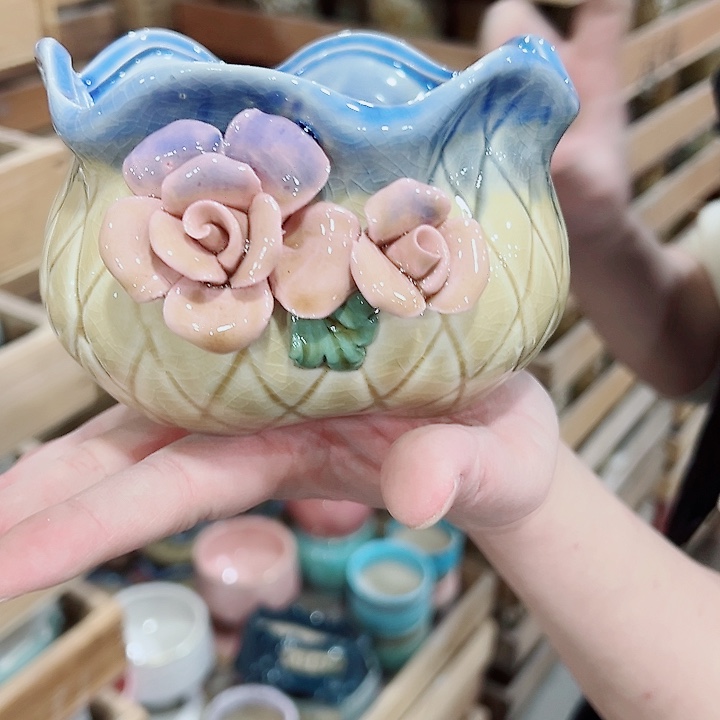 有孔，凑单福利满10元发货陶瓷多肉花盆！