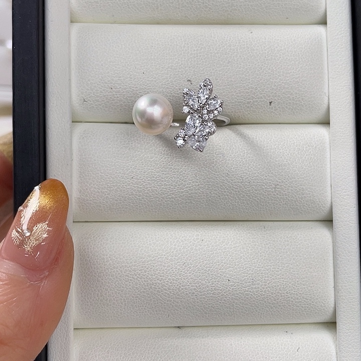 海水珍珠银S925镶嵌戒指