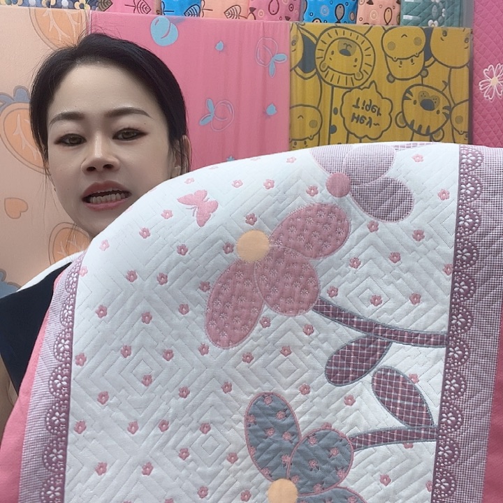 棉粉色椰子树纯棉