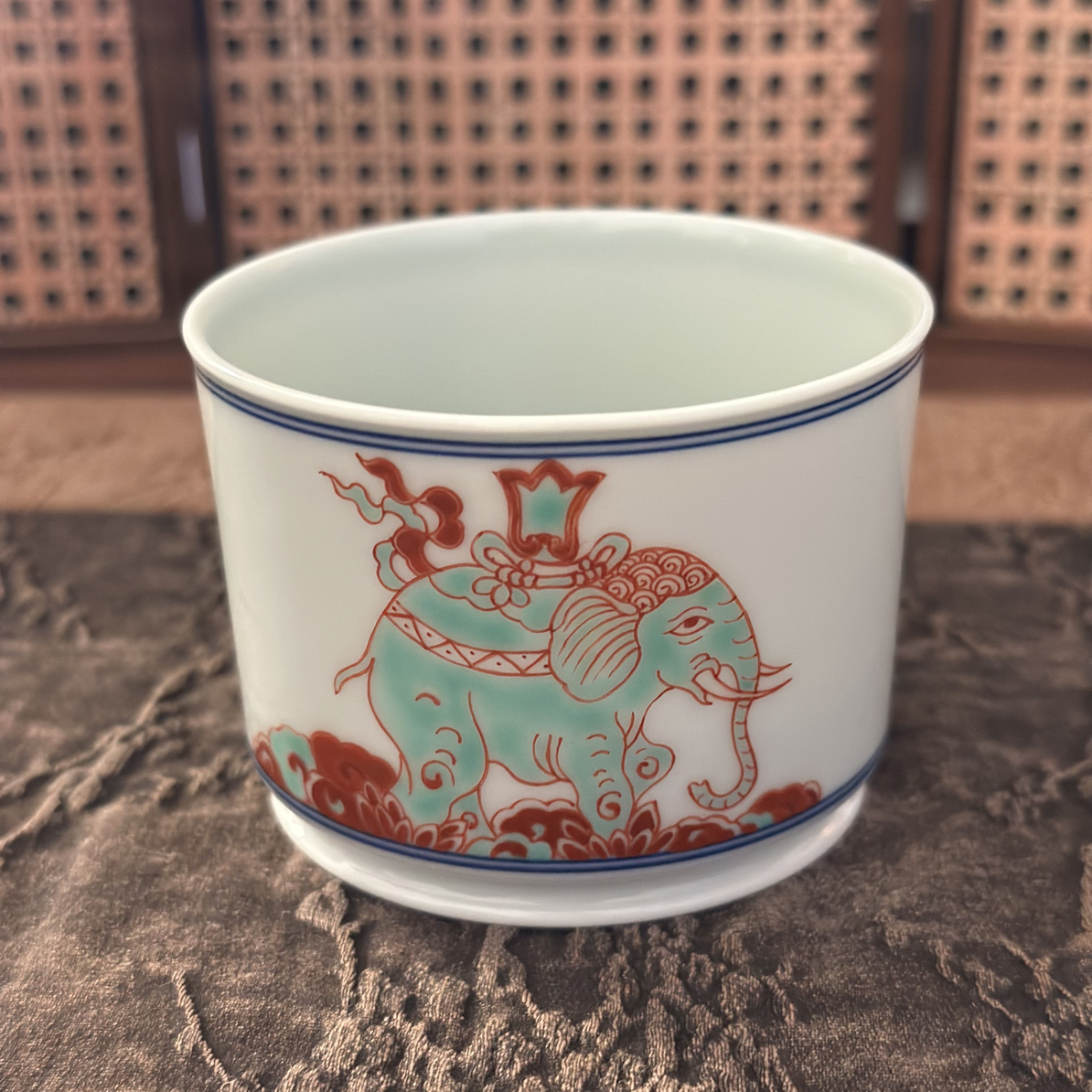 【立勤堂】红绿彩太平有象 主人杯80cc