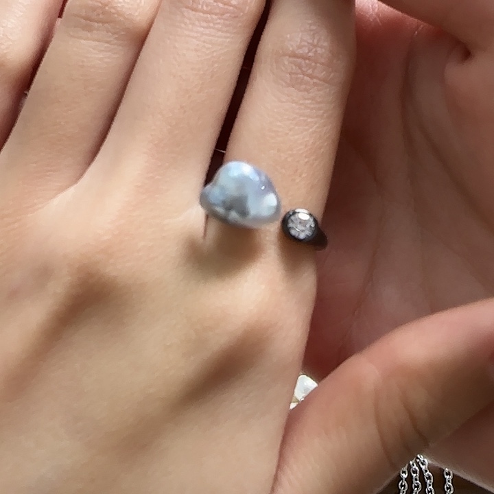 海水珍珠戒指银S925镶嵌