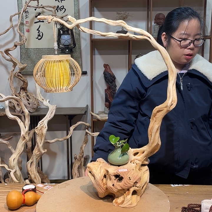 木杜鹃根根艺摆件16