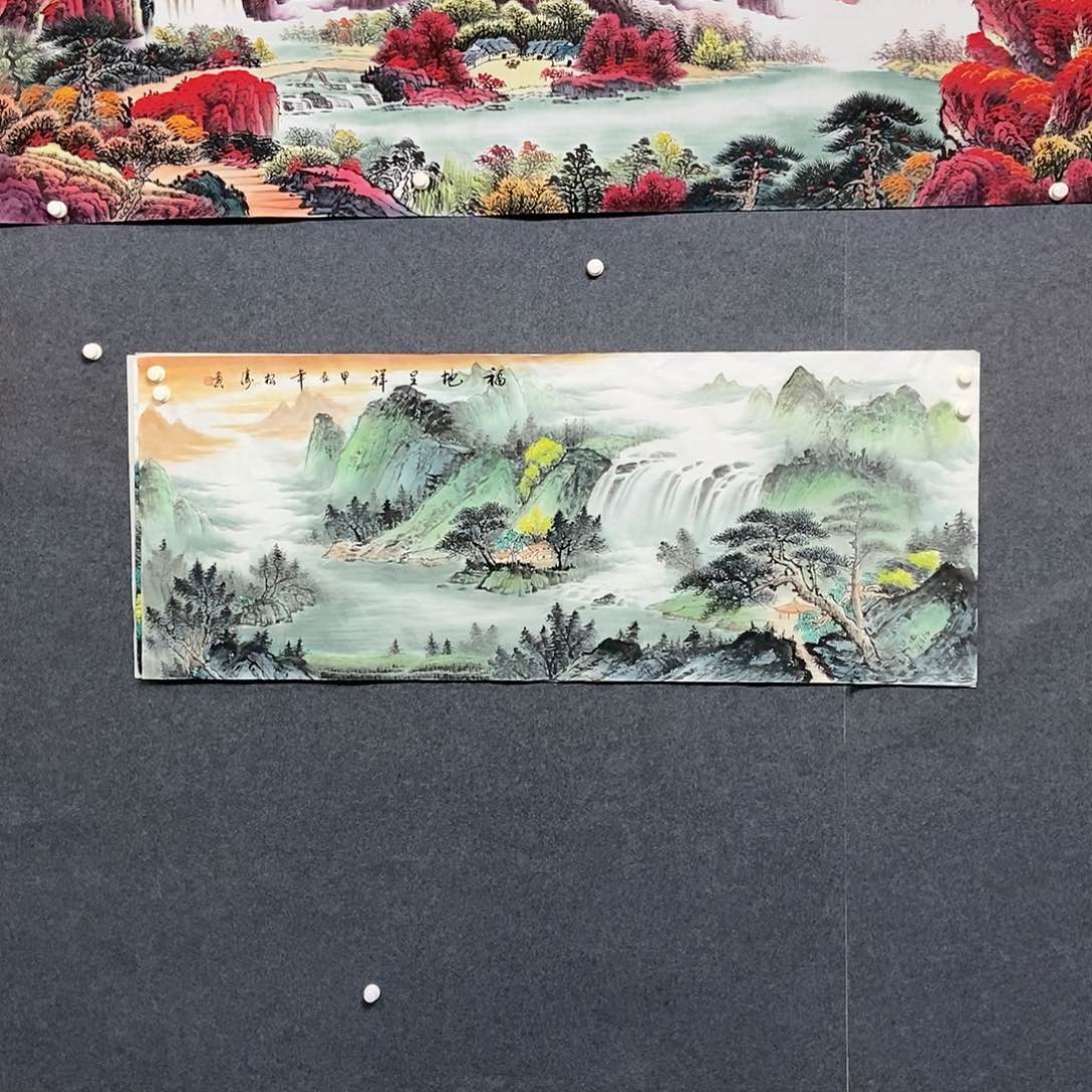 国画小六尺山水一副