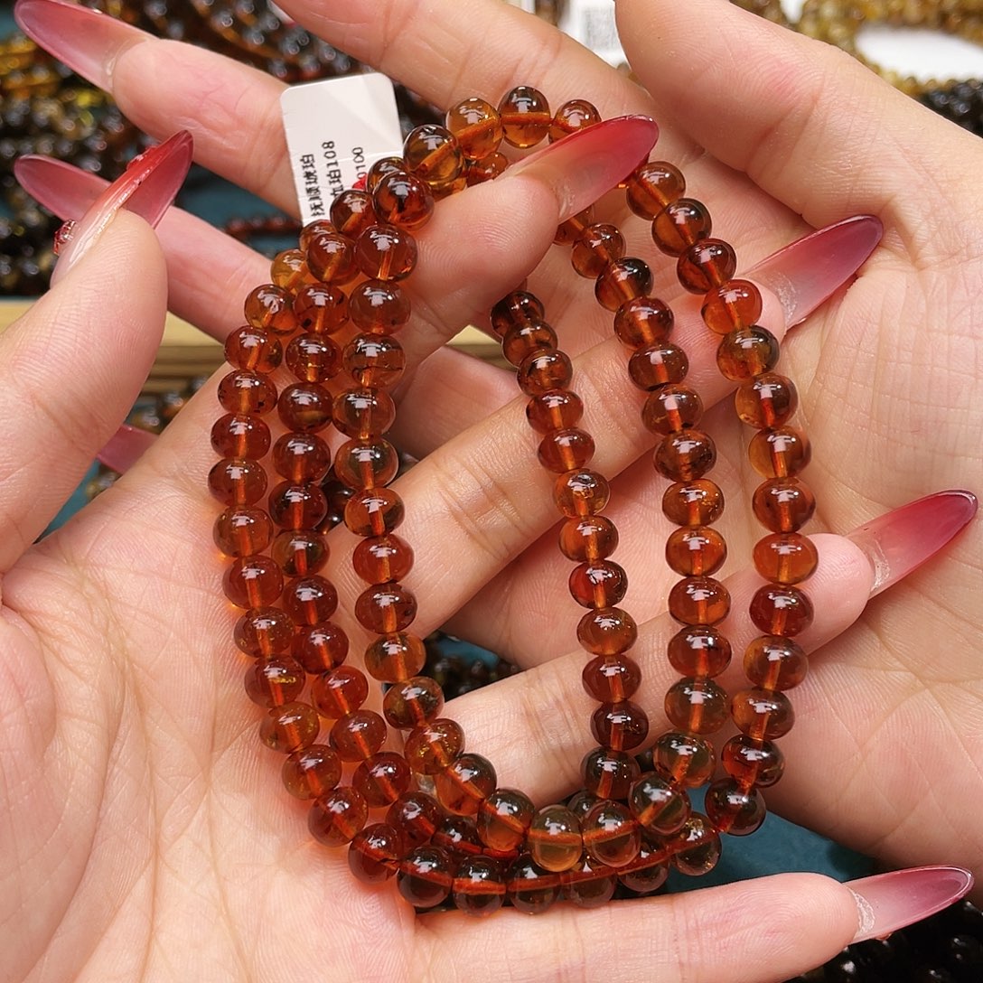 琥珀未镶嵌裸石7mm血珀