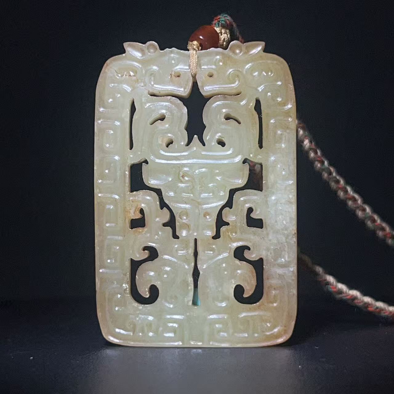 【明代】-兽面玉牌251111069