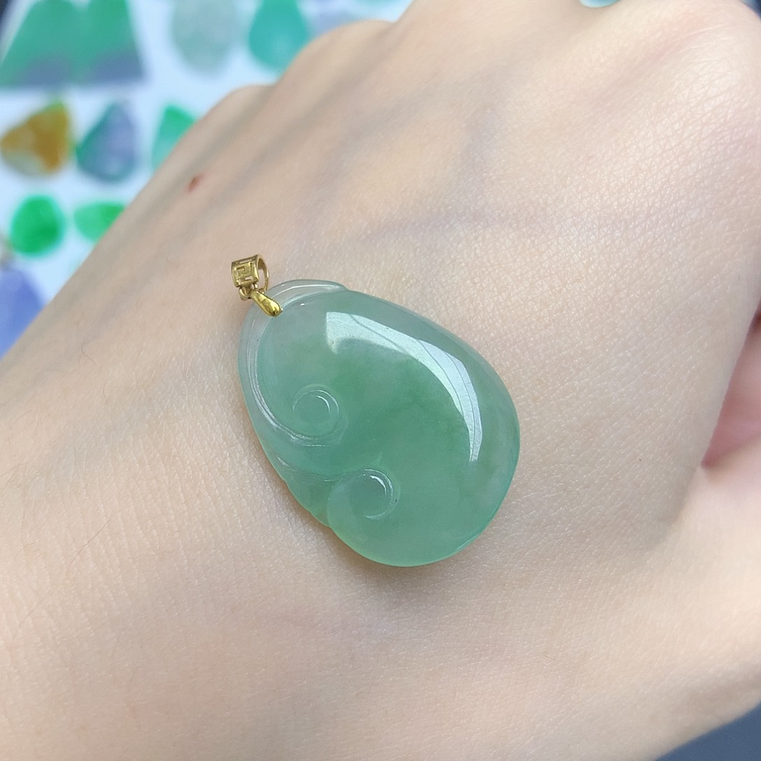 翡翠颈饰18K金镶嵌88888888888888