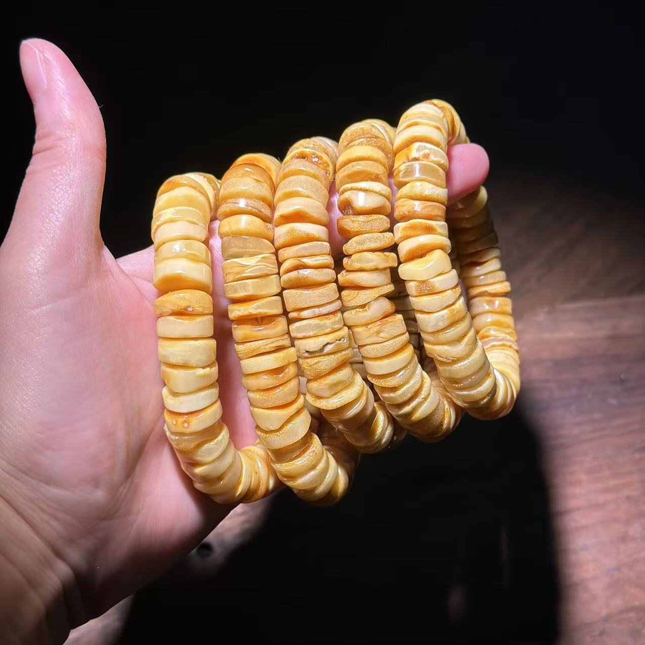 非金属玻璃手链 YS9723 黄色ML不规则圆饼手链 多样性发其一