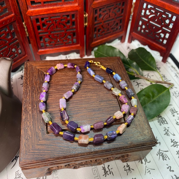 南非苏纪石舒俱来老料米珠项链多样性发一 W007【特惠】45cm/5mm+