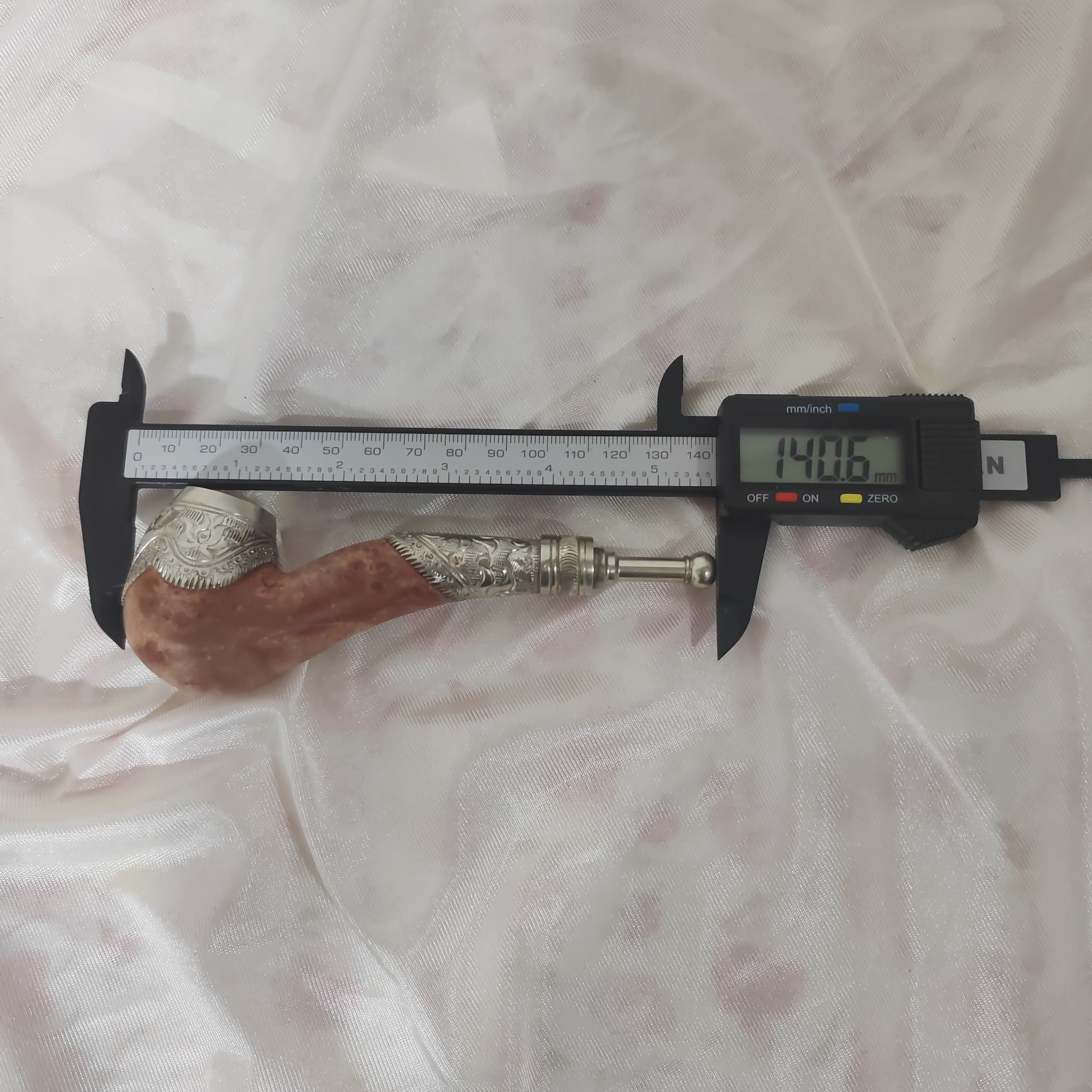 新款半弯斗两用白铜雕花套！皮烟华子都可以用！