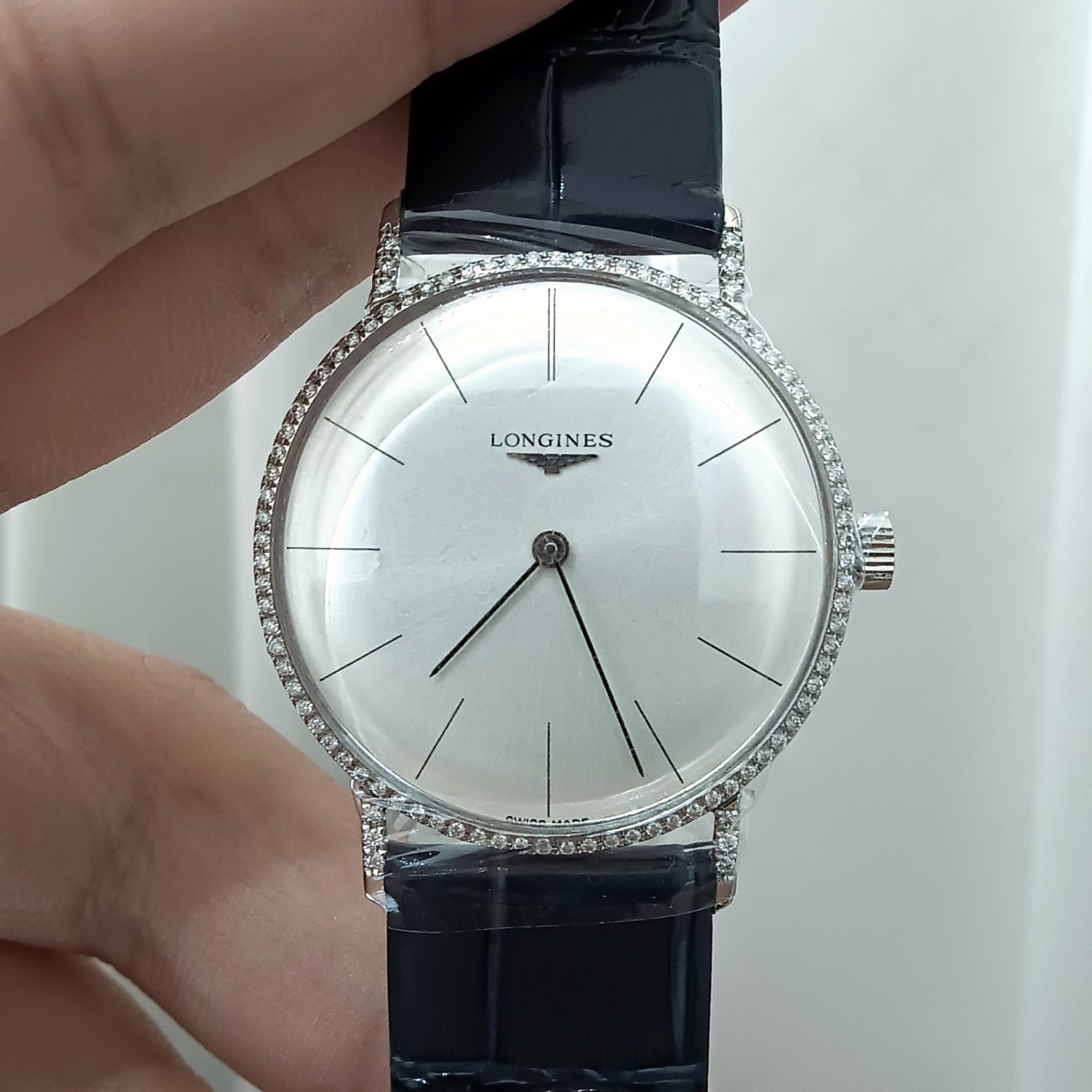 95新 Longines/浪琴 手动机械表后镶钻盘33/256107013