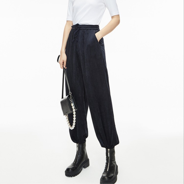 【赵老板专属】MOCO松紧腰丝绒休闲裤长裤MBB1PATT16