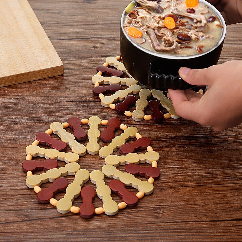 圆形菜垫子隔热垫家用竹制防烫耐热砂锅垫餐桌垫碗垫茶杯垫盘子垫