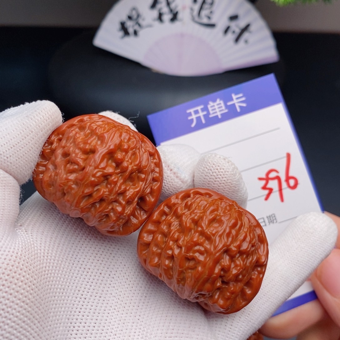 把件文玩核桃38球白396