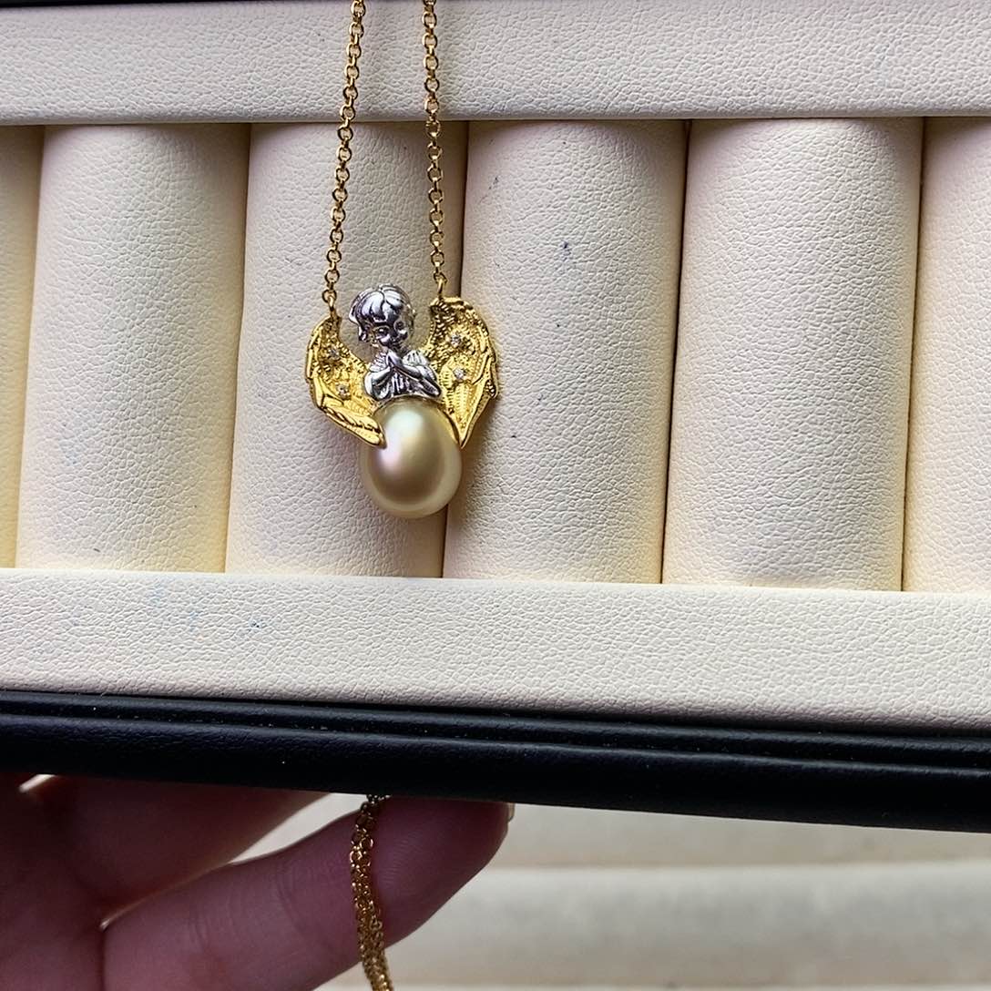 海水珍珠颈饰银S925镶嵌