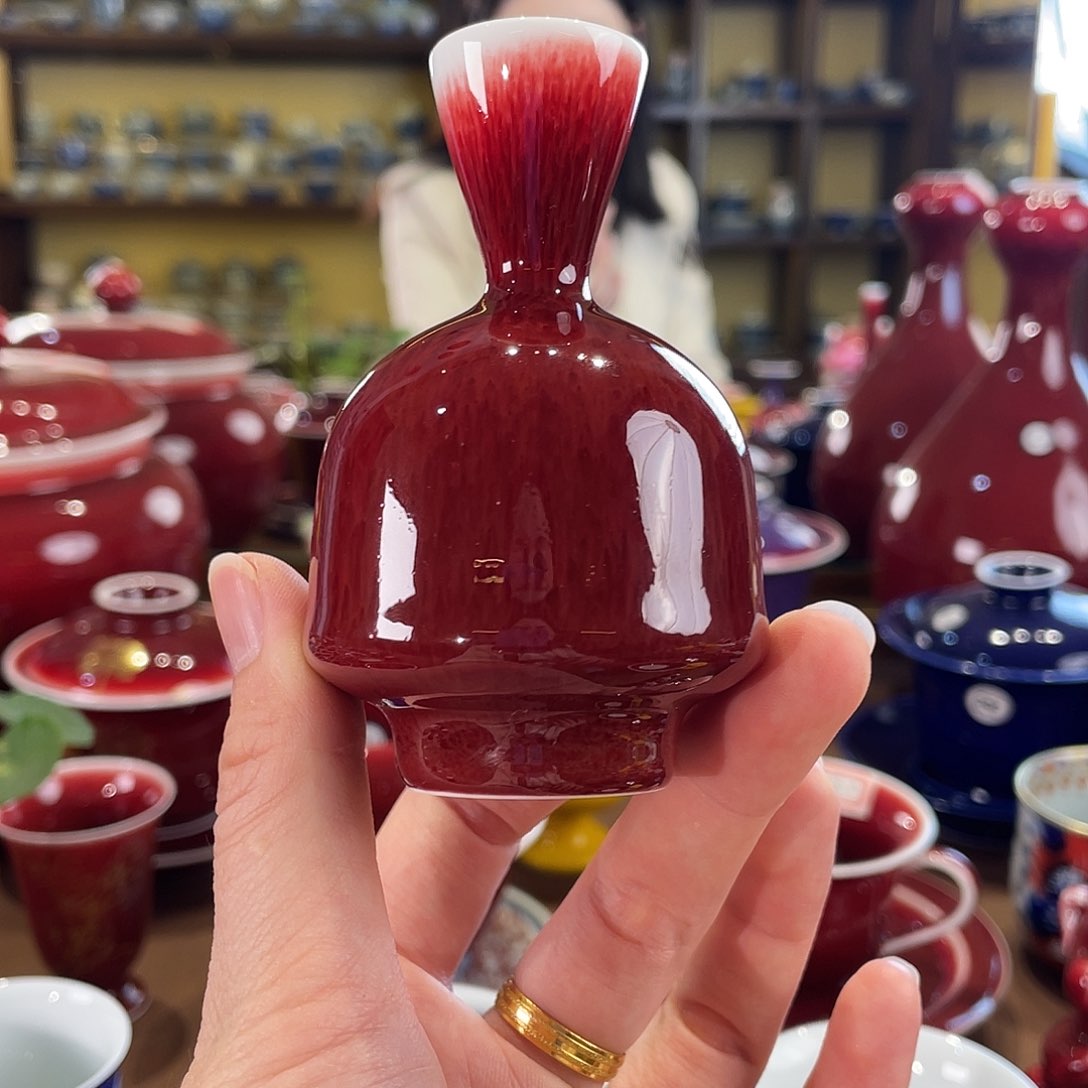 清欢雅玩原矿郎红福利小花瓶