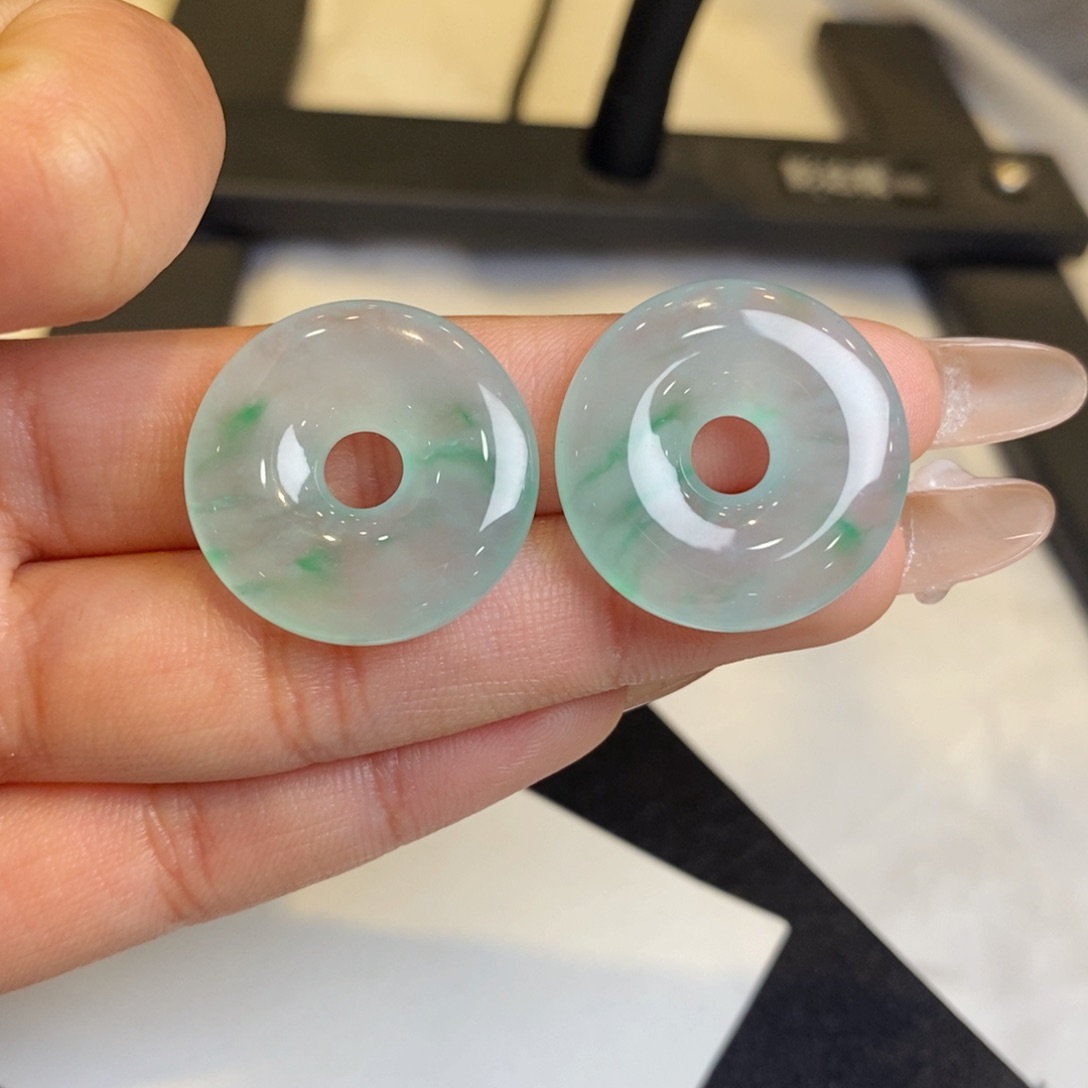 翡翠耳饰未镶嵌裸石甜甜圈