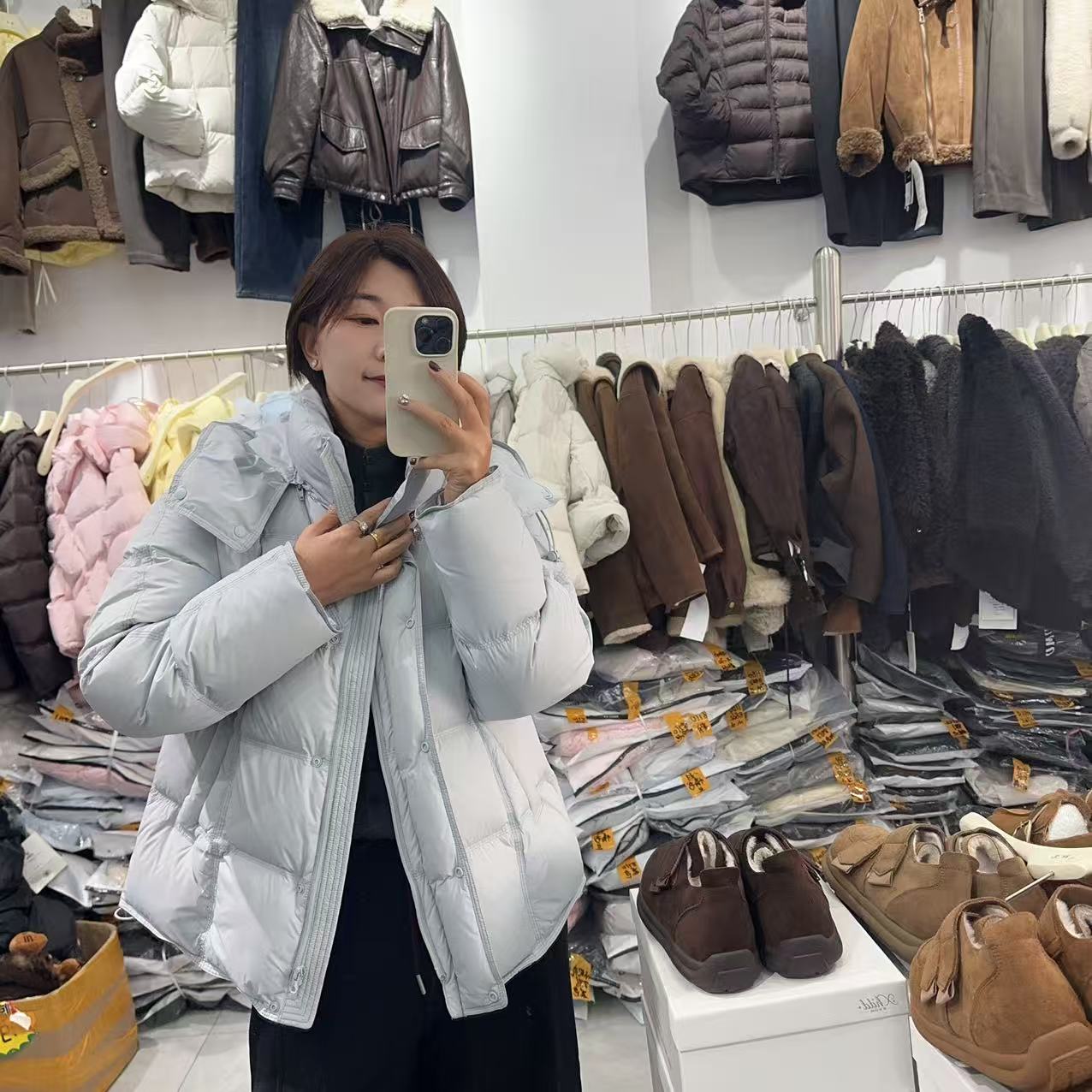 香港一诺冬季一封情书款，衣长65.填充物176g