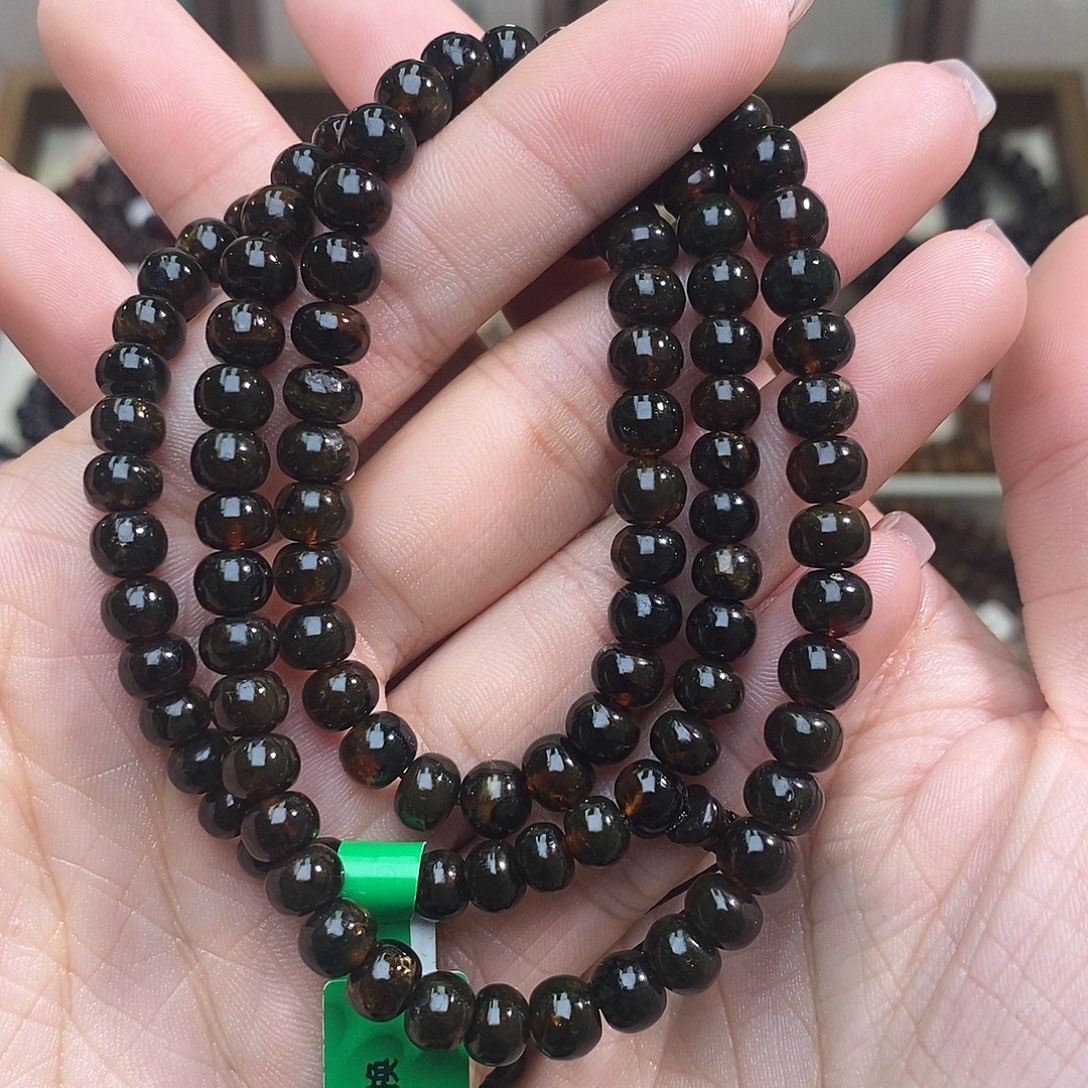 琥珀未镶嵌手链6➕血翳珀108