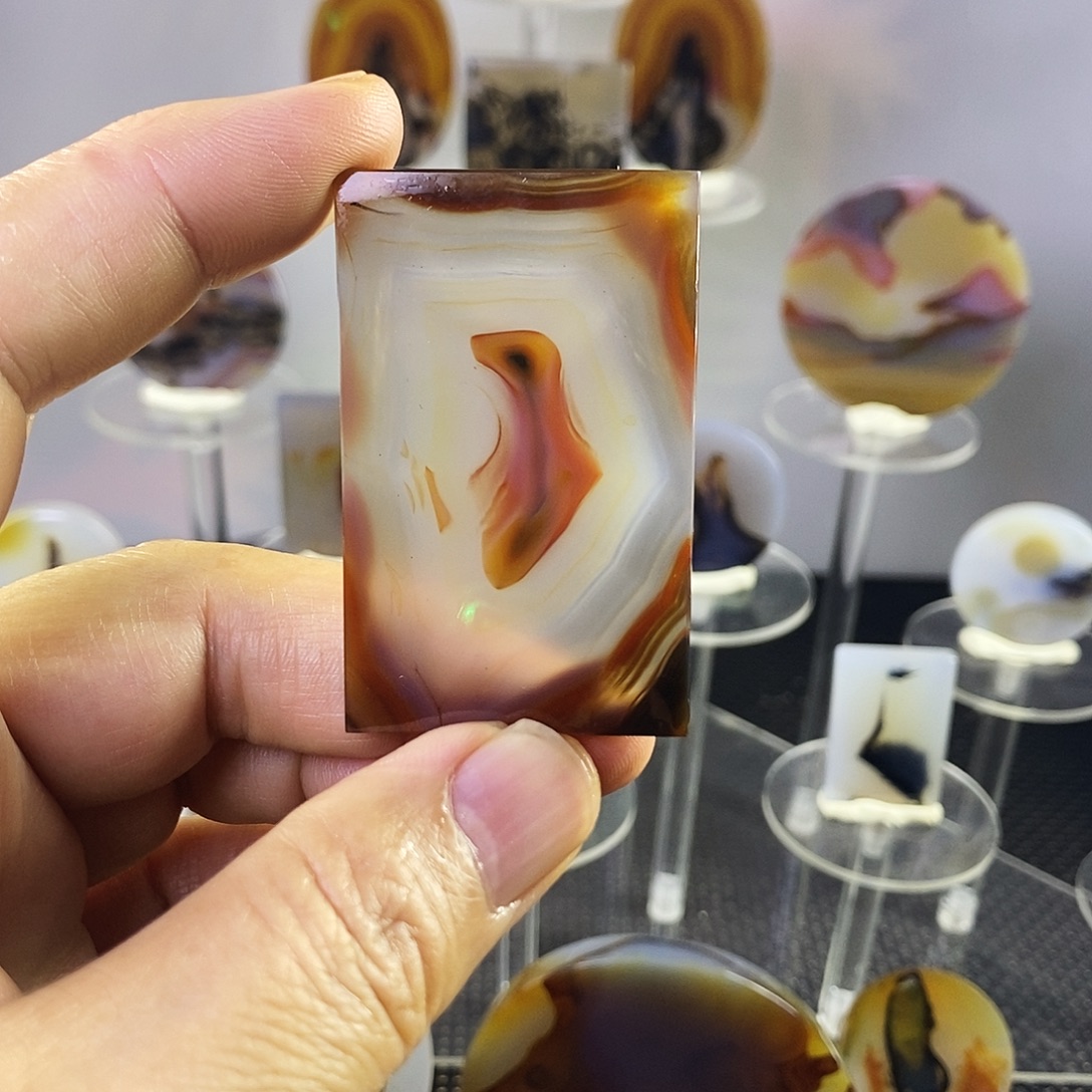 合成碳硅石非金属时尚图纹画面石饰品