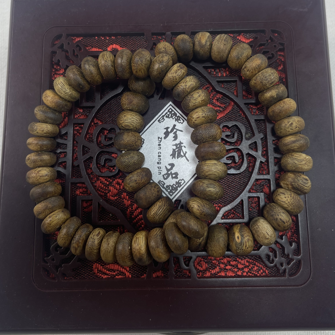 沉香R002-1金沙叶算盘珠单圈