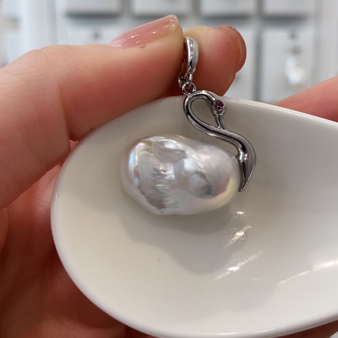 淡水珍珠天然珍珠巴洛克银S925镶嵌