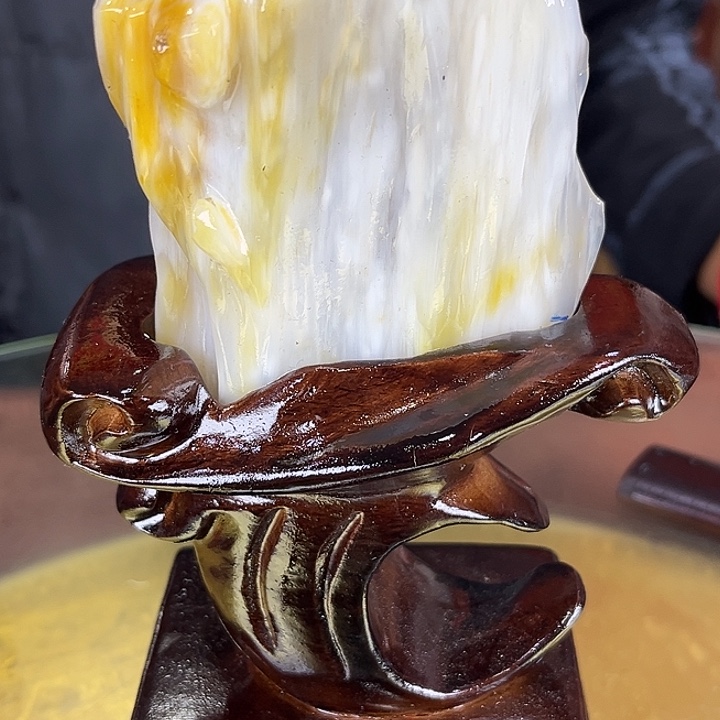 缅甸天然树化玉摆件
