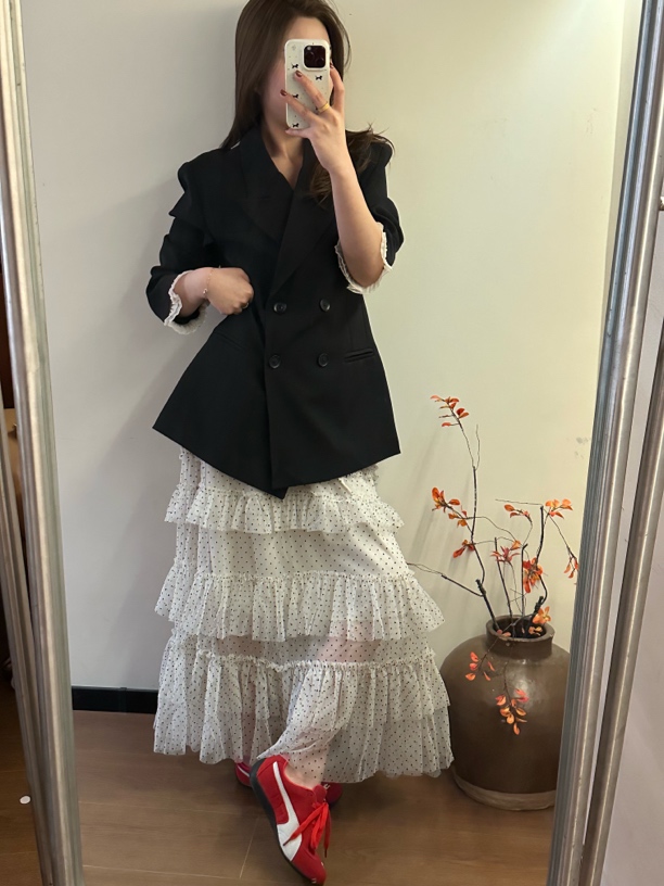 可可专属，花边小蛮腰西装外套