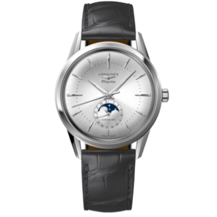 99新  Longines/浪琴壹/军旗月相银色/表径38.5mm/男士