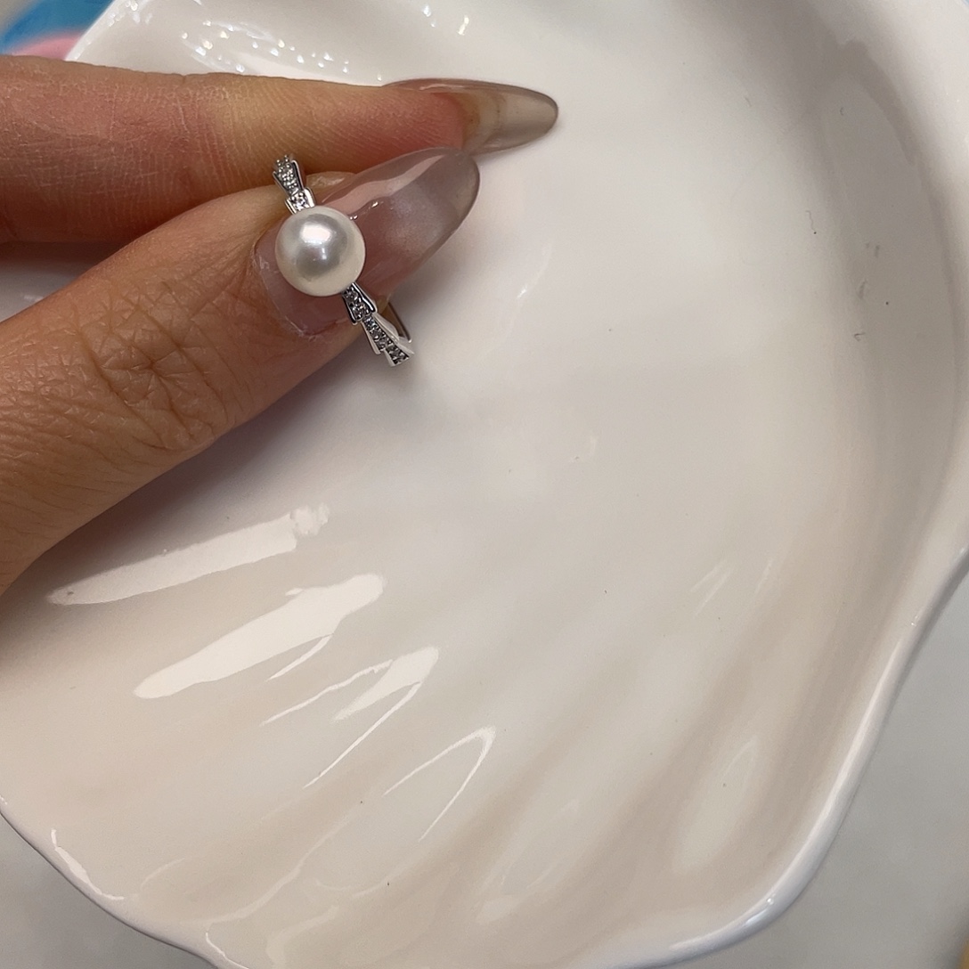 海水珍珠戒指银S925镶嵌