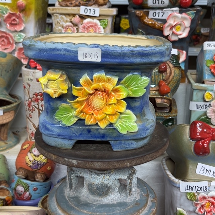 紫砂花盆粗陶材质多肉花盆