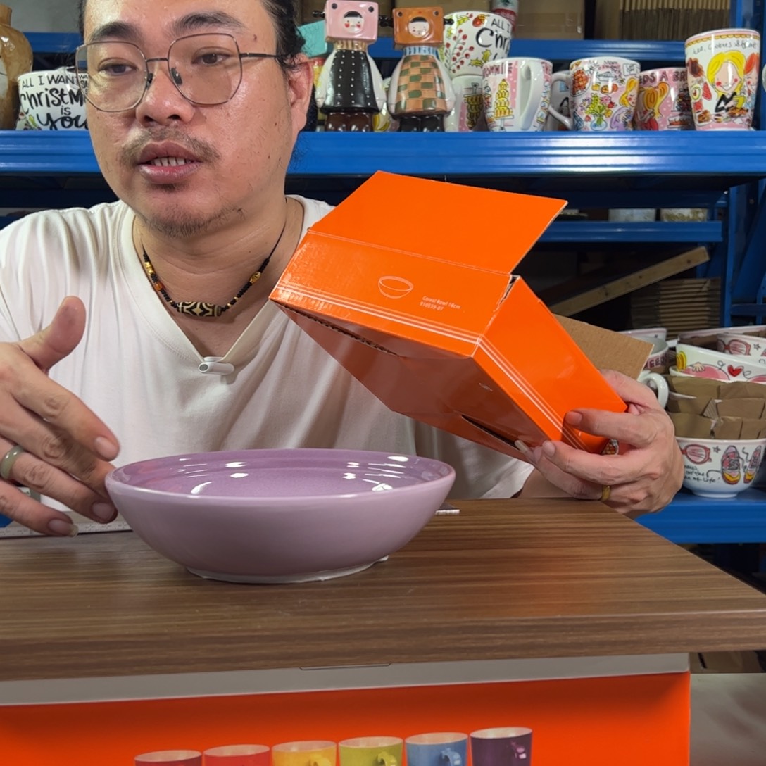 老姊妹家瓷器好漂亮燕麦碗紫罗兰
