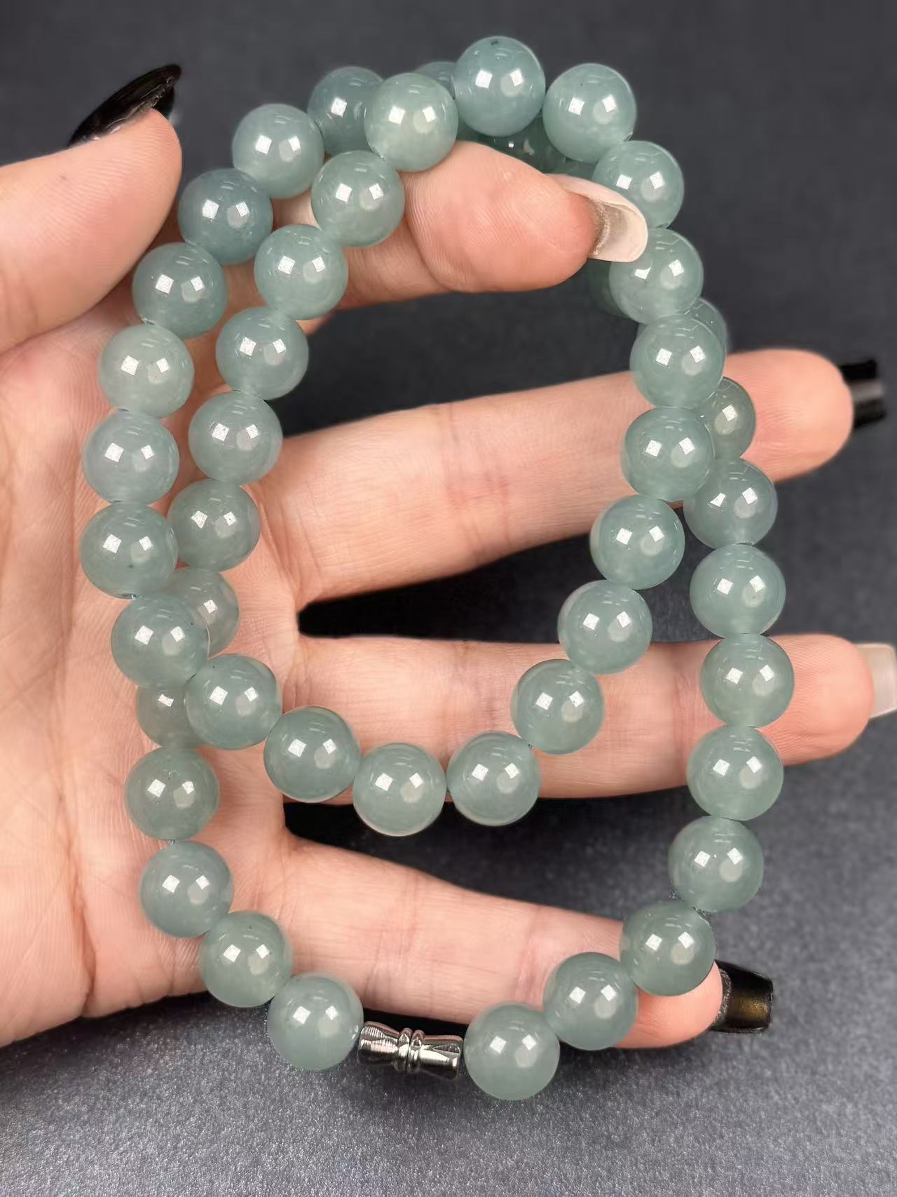 天然a货蓝水翡翠项链-h206