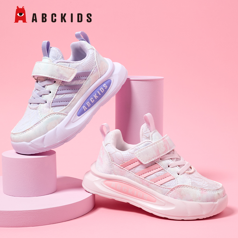 Abckids童鞋2025秋季女童透气运动鞋6-12岁中大童防滑男童休闲鞋
